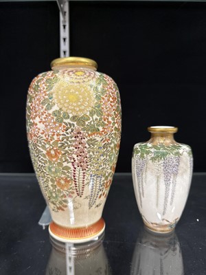 Lot 78 - Two Japanese Satsuma pottery vases