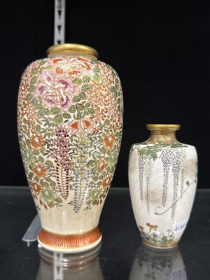 Lot 78 - Two Japanese Satsuma pottery vases
