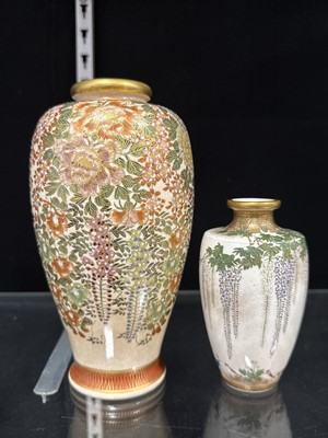 Lot 78 - Two Japanese Satsuma pottery vases