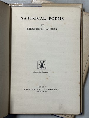 Lot 197 - Siegfried Sassoon, Satirical Poems, William Heinemann Ltd, London 1926, and The Heart's Journey.