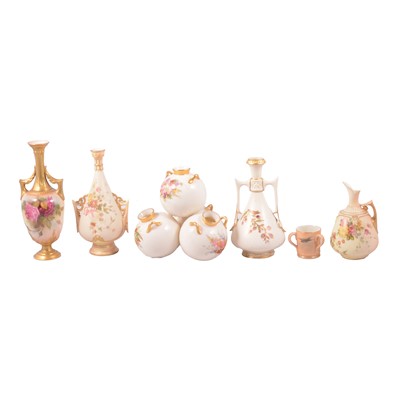 Lot 65 - Small collection of Royal Worcester blush ivory