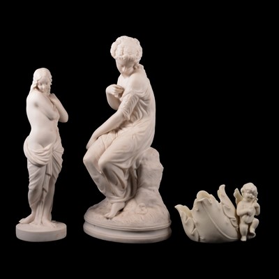 Lot 115 - Three parian figures