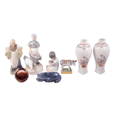 Lot 113 - Three Royal Copenhagen figures, etc.