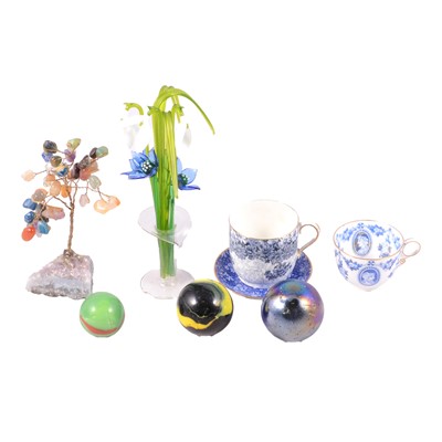 Lot 107 - Collection of china miniatures, glass models and marbles