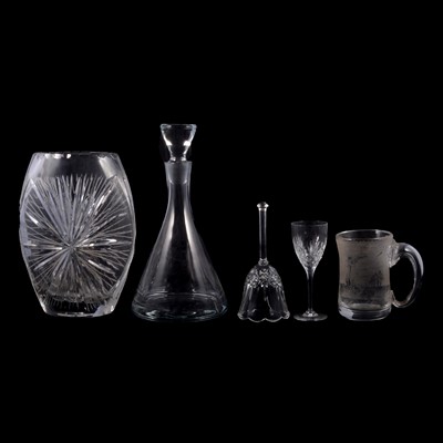 Lot 138 - Two boxes of glassware including vases, decanters etc.