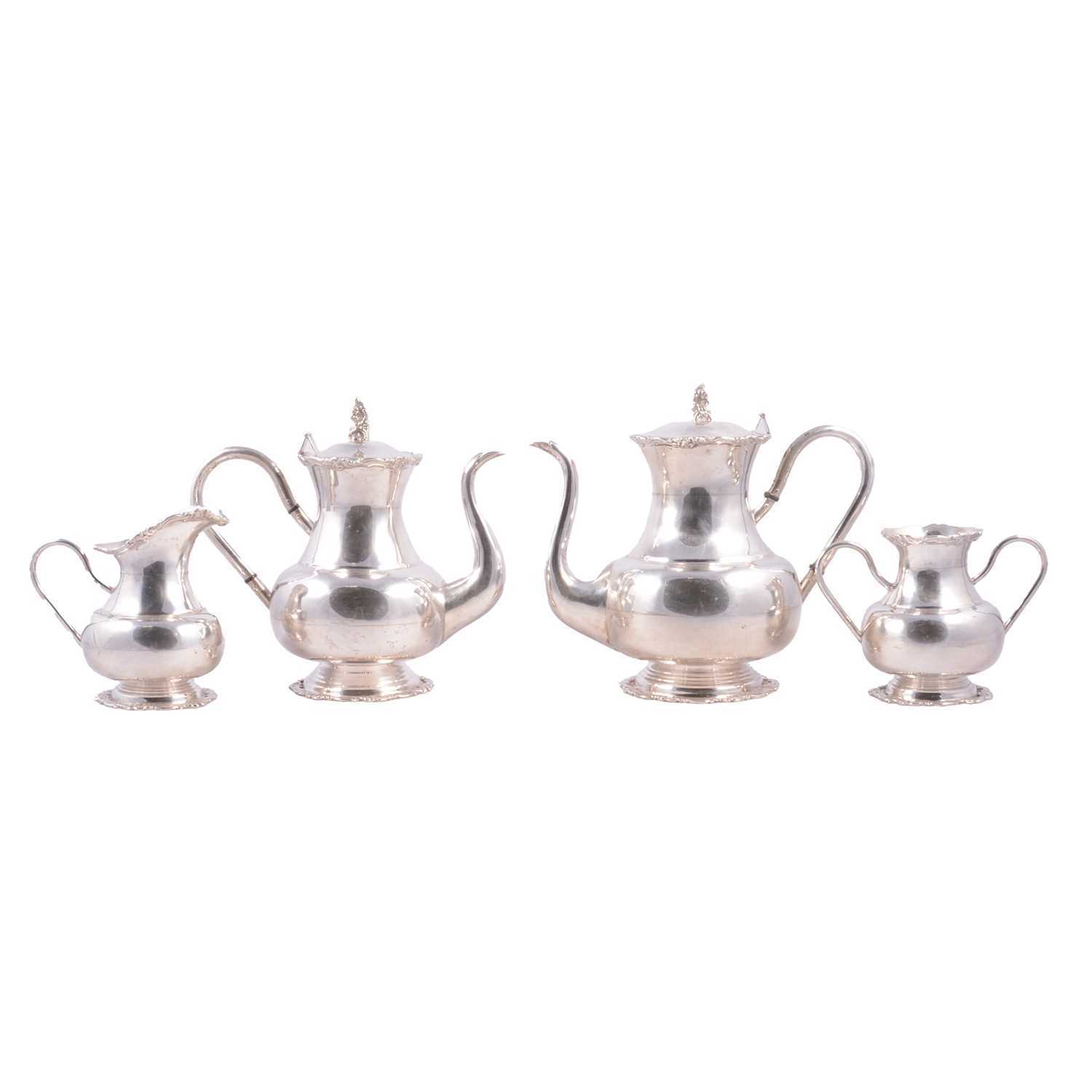 Lot 191 - Colombian white metal four-piece teaset