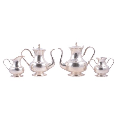 Lot 191 - Colombian white metal four-piece teaset