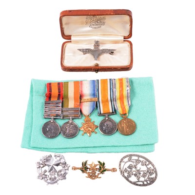 Lot 1119 - A set of dress medals, sweetheart brooches and marcasite brooch.