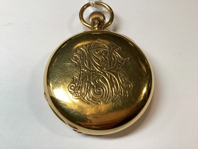 Lot 1068 - T S Cogdon & Son - an 18 carat yellow gold full hunter pocket watch.