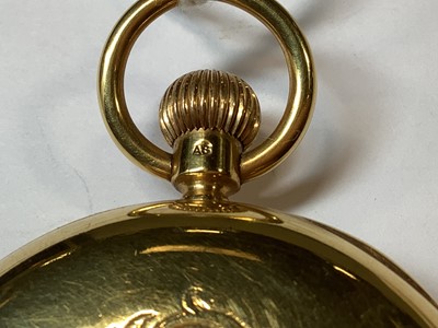 Lot 1068 - T S Cogdon & Son - an 18 carat yellow gold full hunter pocket watch.
