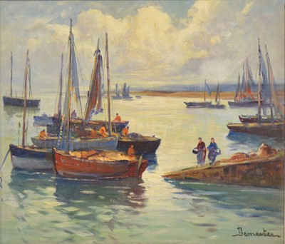 Lot 203 - Eugene Demester, Tunny Boats at Anchor - Brittany, France