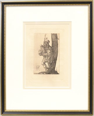 Lot 278 - After Albrecht Dürer, Virgin on the Crescent with Sceptre and Starry Crown; and The Bagpiper