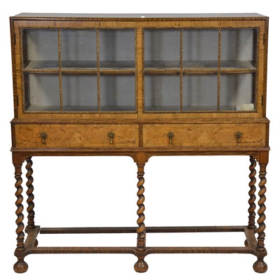 Lot 249 - Reproduction walnut display cabinet