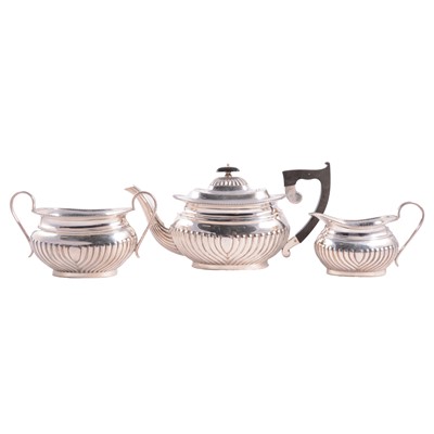 Lot 158 - Three-piece silver teaset