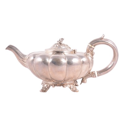 Lot 155 - George III silver teapot, Peter, Anne and William Bateman, London 1801