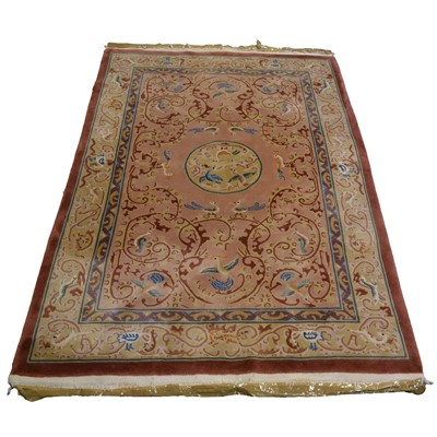 Lot 346 - Chinese sculptured wood rug