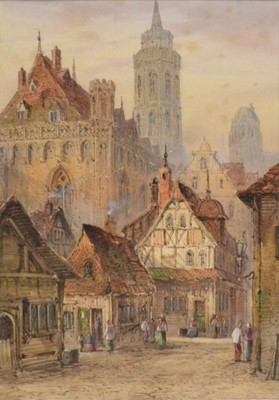 Lot 196 - Lewis John Wood, Cathedral Town, Northern France, and a companion work