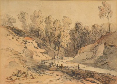 Lot 208 - Attributed to Charles Oldfield Bowles, Landscape with meandering stream