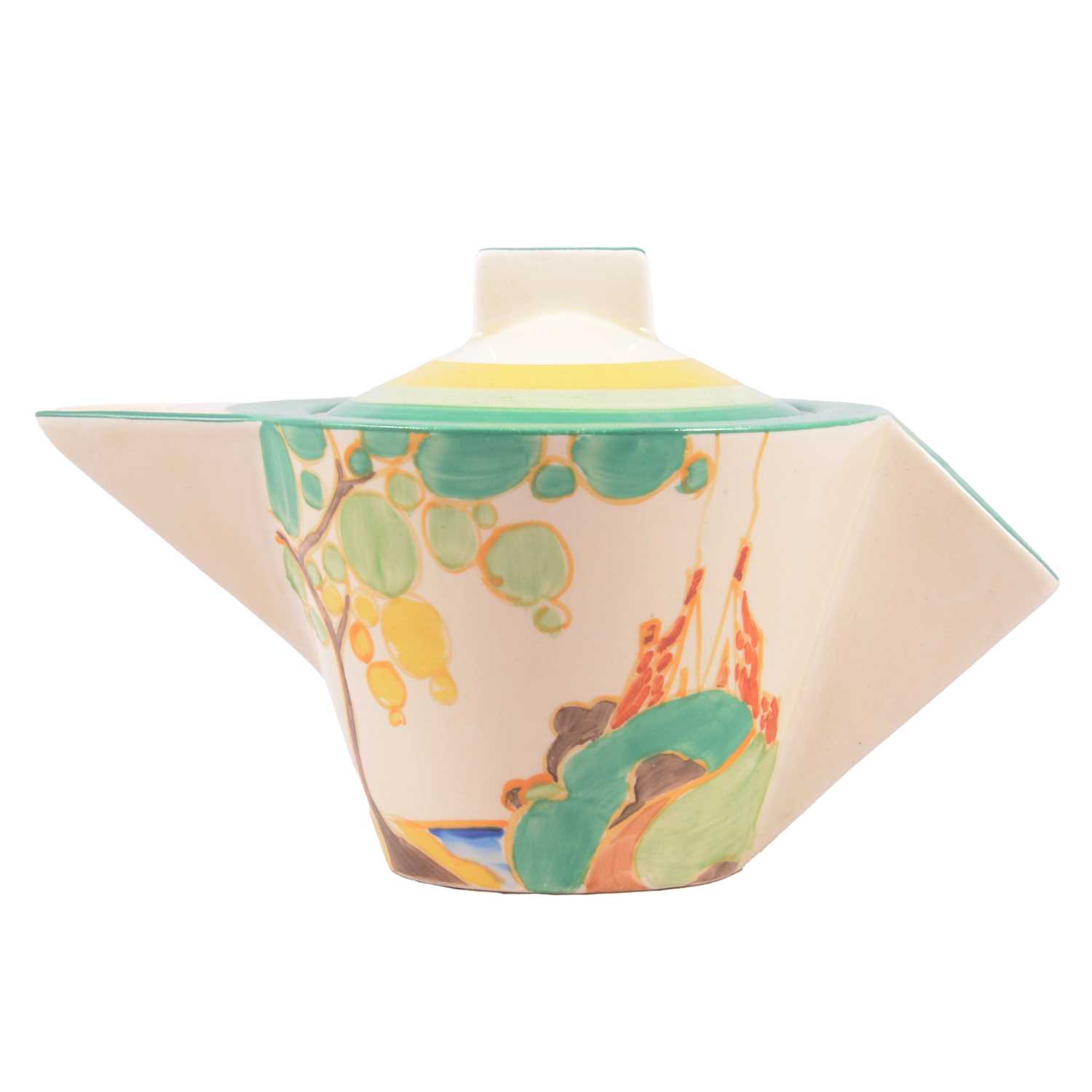 Lot 400 - Clarice Cliff, a 'Secrets' pattern Conical shape teapot