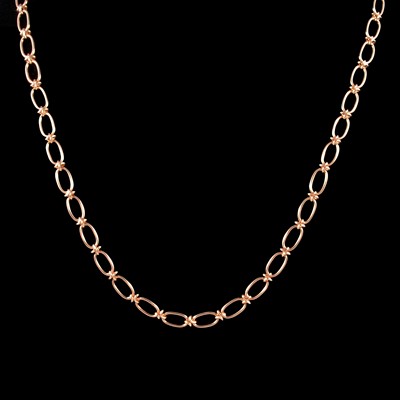 Lot 366 - A 9 carat yellow gold necklace and bracelet.