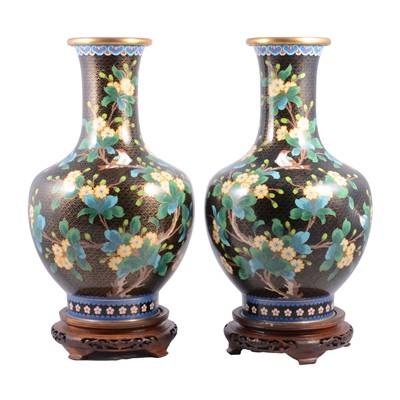 Lot 125 - Pair of large modern Chinese cloisonne vases