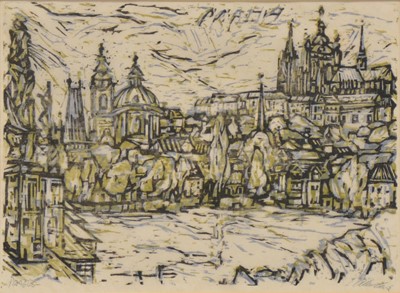 Lot 239 - Alan Caine, Prague - a cityscape