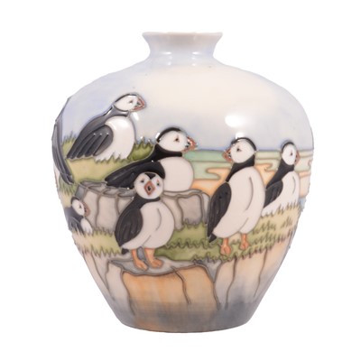 Lot 6 - Carol Levett for Moorcroft Pottery, a 'Puffin' vase