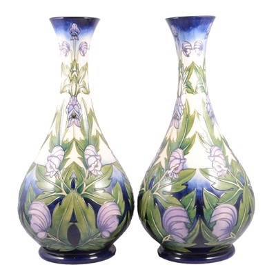 Lot 10 - Pair of large Moorcroft Pottery vases, Wolfsbane design