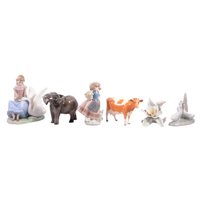 Lot 74 - Collection of Lladro, Nao, Beswick and Leonardo collection figurines.