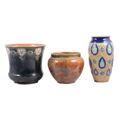 Lot 25 - Three Doulton Lambeth stoneware vessels