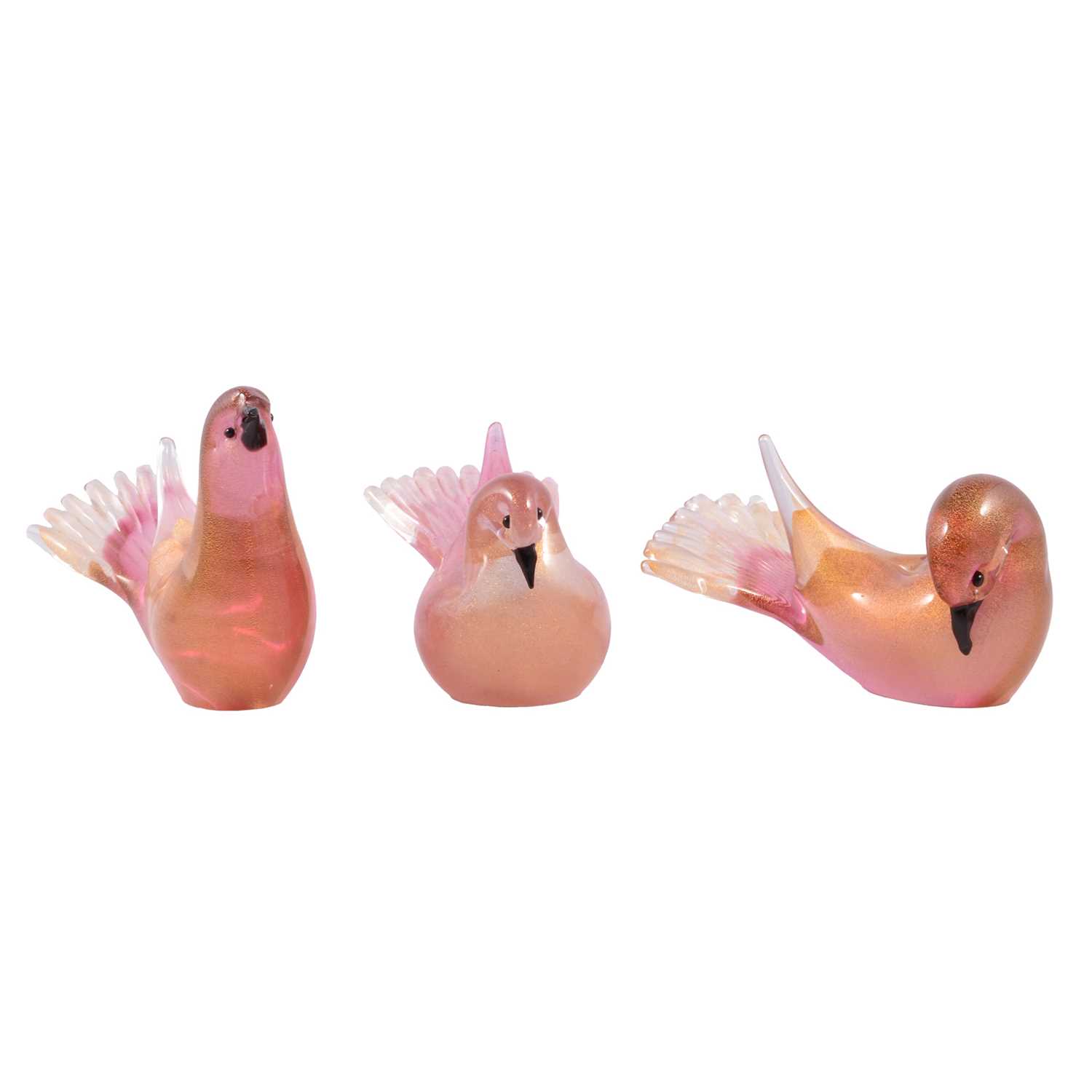 Lot 77 - Murano, three glass doves by Fornace Mian