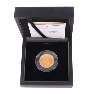 Lot 1156 - A Gold Double Sovereign Coin, Victoria, 1887, cased.