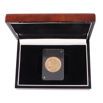 Lot 1157 - A Gold Elizabeth II 90th Birthday Commemorative Proof Isle of Man Angel Coin, cased.