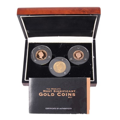 Lot 1164 - Three Gold Coins, The World’s Most Significant Gold Coins Set.