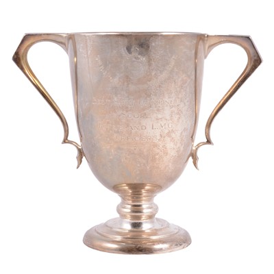 Lot 180 - Large silver trophy cup, 5th Battalion Royal Leicestershire Regiment