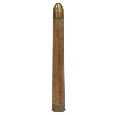 Lot 315 - Brass capped training shell from anti tank gun, 1976 120mm