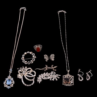 Lot 434 - A collection of vintage gemset and paste set jewellery.