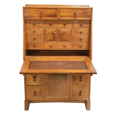 Lot 385 - Peter Waals, a walnut secretaire for Ruth Cole (nee Mitchell)