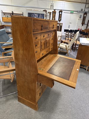 Lot 385 - Peter Waals, a walnut secretaire for Ruth Cole (nee Mitchell)