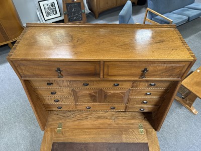 Lot 385 - Peter Waals, a walnut secretaire for Ruth Cole (nee Mitchell)