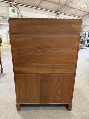 Lot 385 - Peter Waals, a walnut secretaire for Ruth Cole (nee Mitchell)