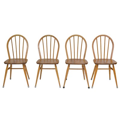 Lot 392 - Ercol, set of four hoop-back Windsor dining chairs