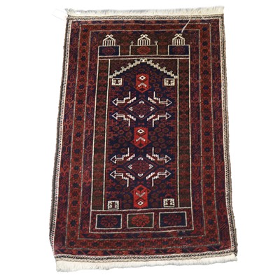 Lot 418 - Afghan prayer rug, and two modern rugs