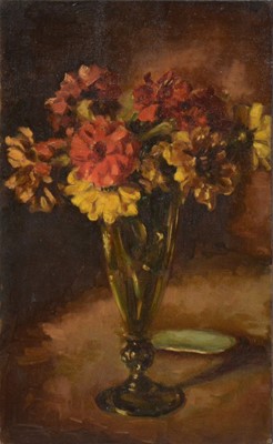 Lot 212 - English School, Still life of flowers in a vase