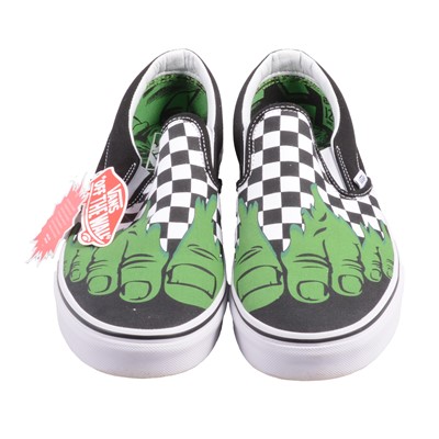 Lot 82 - Vans Classic Slip-On, Marvel Hulk/Checkerboard, UK10.5