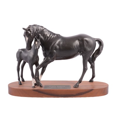 Lot 38 - Beswick, Black Beauty and her foal