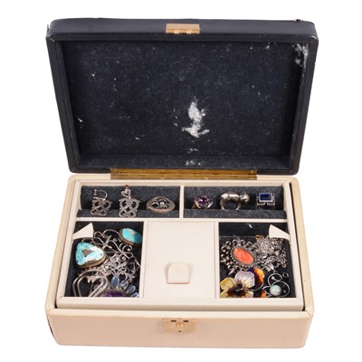 Lot 451 - A collection of Scandinavian and similar silver and white metal jewellery in a Cima jewel case.