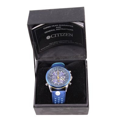 Lot 1055 - Citizen - an Eco-Drive World Chronograph WR200 Blue Angles