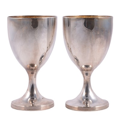 Lot 144 - Pair of silver communion goblets, Walter Brind, London 1793.