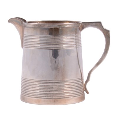 Lot 146 - Georgian silver tankard converted to jug, Walter Brind, London 1820.